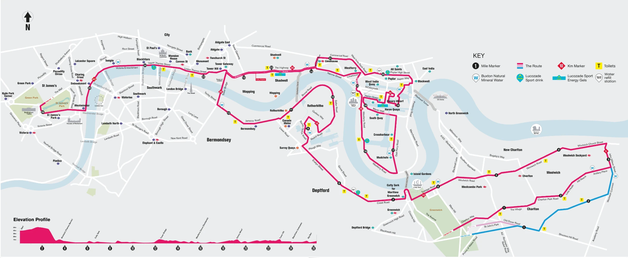 TCS London Marathon 2026 route map